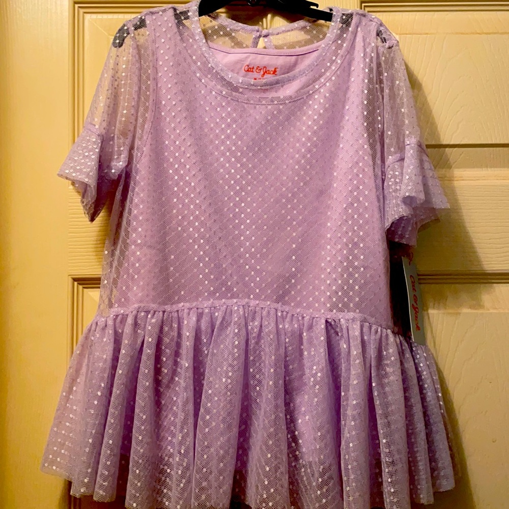 Cat & Jack girl’s short sleeve lace top